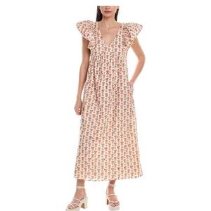Saylor Darya Midi Dress, Cherry Blossom Block Print, size Small